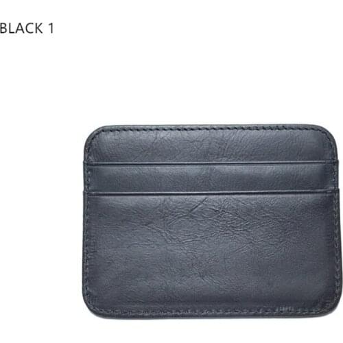 Genuine Leather Lambskin Rounded Corner Thin Card Bag Dry Oil Wax Pickup Bag Double-Sided Driving License Bank Card Clip Money