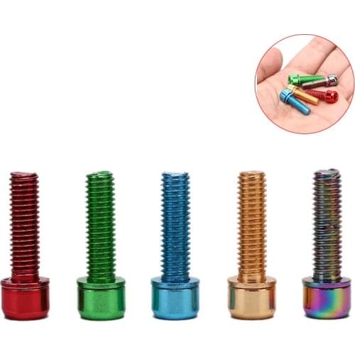 M5x18mm Bicycle stem screw titanium steel alloy anti-corrosion headset bolt With Washer handlebar bolt Bicycle replacement parts