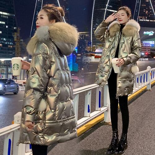 2021 Women Thick Warm Cotton Padded Elegant Jacket Female Zipper Clothing Outerwear Ladies Faux Fur Hooded Long Parka Coat H341