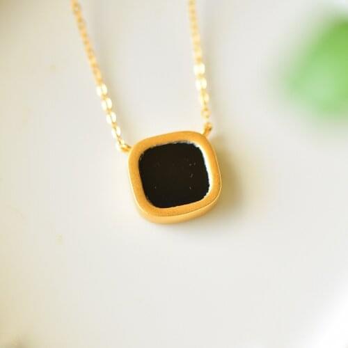 Certified S925 Sterling Silver Black Jade Necklace Jade Jasper Necklace for Women Jewelry Gold Filled