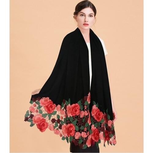 Winter 100% Wool Scarf Women Luxury Warm Shawls and Wraps for Ladies Pashmina Bride Bridesmaid 100% Pure Wool Scarves