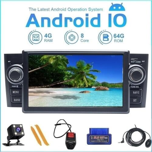 ZLTOOPAI Android 10 For Fiat Grande Punto Linea 2007-2012 Auto Radio Stereo Head Unit GPS Navigation Car Multimedia Player SWC