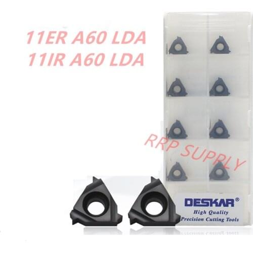 10pcs of 11 ER A 60 LDA carbide inserts, CVD coating, to cut steel,stainless steel and cast iron,DESKAR brand