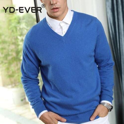 100% Real Cashmere Knitted Sweaters Men Vneck Pullovers 9Colors Standard Clothes Male Jumpers High Quality Man Sweater Knitwears