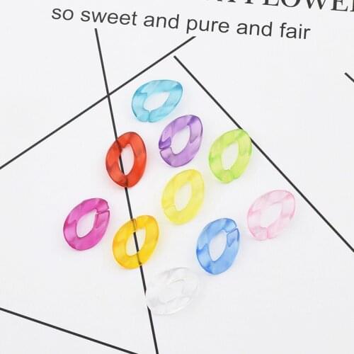 100pcs/ Acrylic Chain transparent Links DIY Charms Accessories for Jewelry Making 17*23mm N205