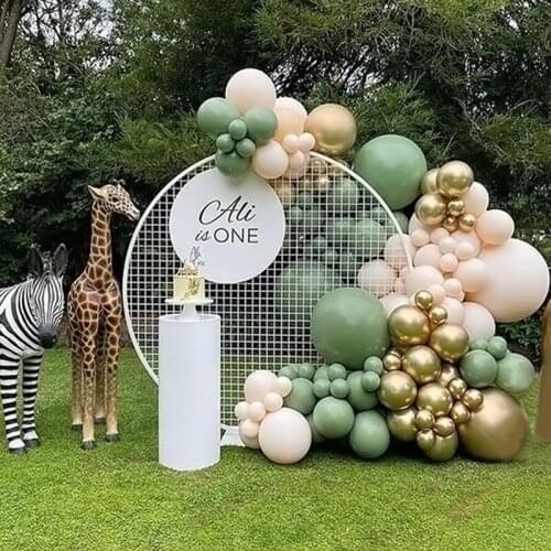 102Pcs/Set Retro Bean Avocado Green Latex Balloon Chain Baby Shower Wedding Birthday Party Balloons Garland Kit Ball Globos