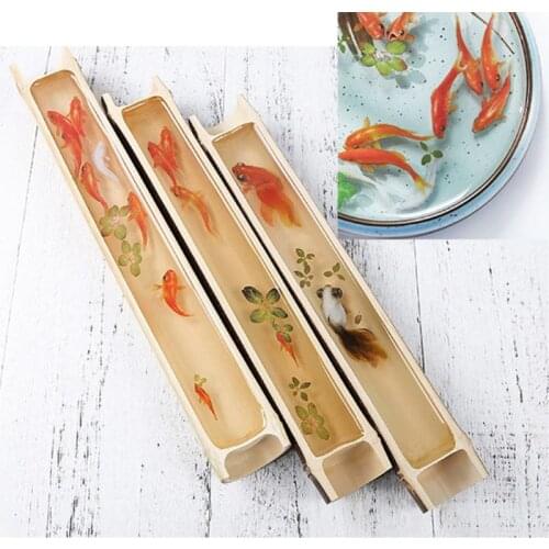 17Pcs Vivid Goldfish Clear Fish Flower Petal Leaves Film Sticker Resin Art Craft L4ME