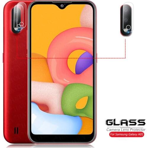 2PCS/lot Clear Lens Tempered Glass for Samsung Galaxy A01 Full Glued Camera Glass for Samsung A01 A015F Lens Protector Flat Film