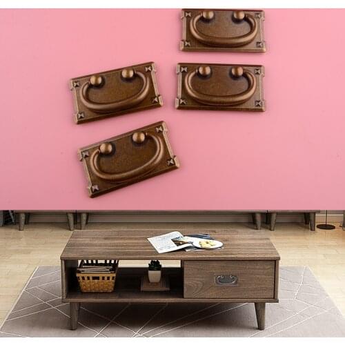 4Pcs Vintage Style Antique Bronze Drawer Ring Pull Handle Cabinet Door Cupboard Furniture Zinc Alloy