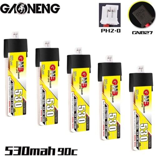 5Pcs/Set Gaoneng GNB MAX 180C 1S 3.8V HV LiPo Battery 530mAh PH2.0/GNB27 Plug For RC Quadrotor Airplane FPV Racing Drone Parts