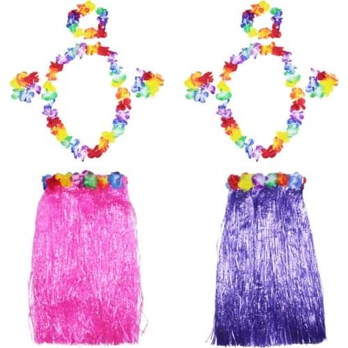 60CM Plastic Fibers Hawaii Hula Dance Show Garland clothing Festival Party Adult Performance props christmas party