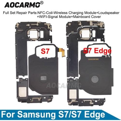 Aocarmo 1Set For Samsung Galaxy S7 Edge Wireless Charging Coil NFC Module Loudspeaker Signal Antenna Flex Cable Replacement Part