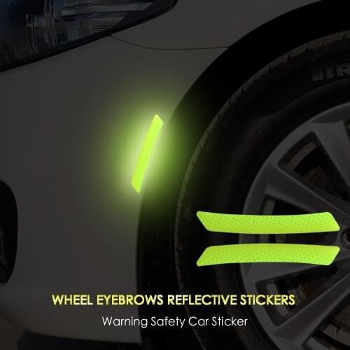 Car Reflective Warning Strip Truck Night Driving Safety Secure Wheel Eyebrow Decor Luminous Stickers Protector for Audi Ford BMW