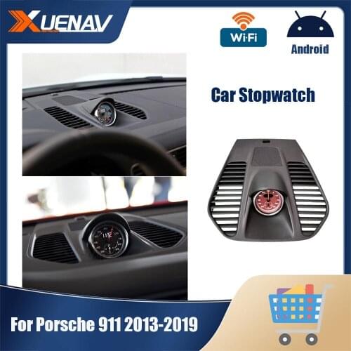 Xuenav Car Stopwatch FOR Porsche 911 2013 2014 2015 2016 2017 2018 2019 car Center Dashboard Clock Compass