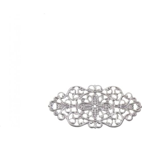 Free shipping Retail 10Pcs Filigree Metal Crafts Decoration DIY Wraps Flower Connectors Findings 45x23mm F0400