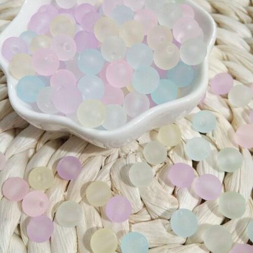 100pcs/lot 8mm Matte Transparent Acrylic Beads for Jewelry Making Spacer Frosted Beads Bracelets DIY Craft Charm Accessories