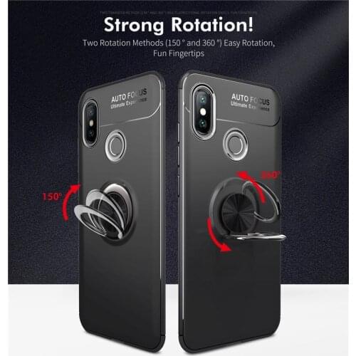 Huawei Honor 8C Case Car Holder Stand Magnetic Bracket Finger Ring Silicone TPU Cover for Huawei Honor 8C Phone Bags Coque Capa