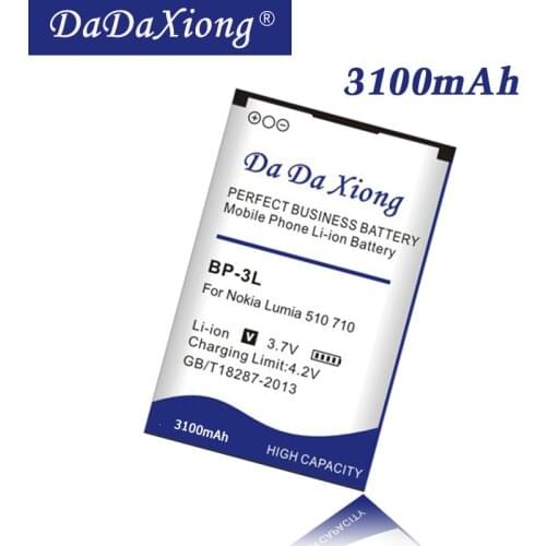 DaDaXiong Original 3100mAh BP3L BP-3L Battery For Nokia Lumia 710 510 603 610C 900 303 610 3030 505 Phone Battery