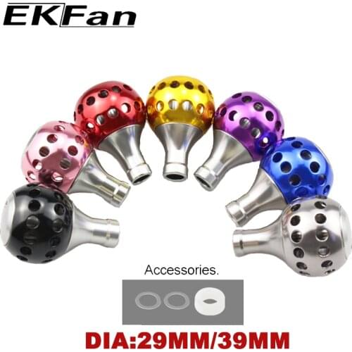 EKFan Dia 29mm 39mm Fishing Reel Handle Knobs Aluminum Alloy Round Handle Knob for 2000-10000 Baitcasting Reel Tackle Accessory
