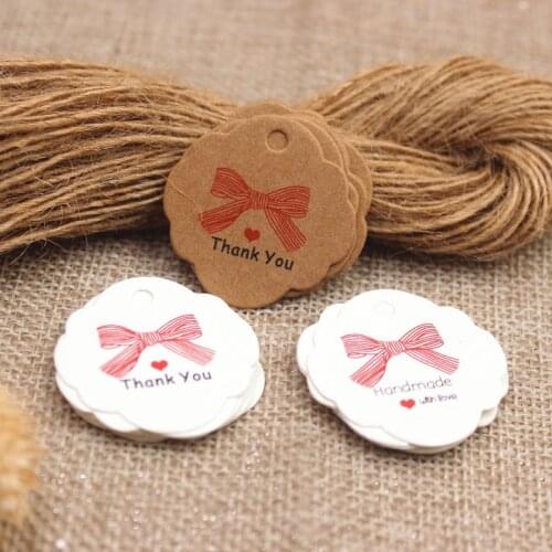 Handmade label tag 3x3cm100pcs Kraft color Lovely Gift Tags DIY flower shape cookies bakery favors decoration party suppiles