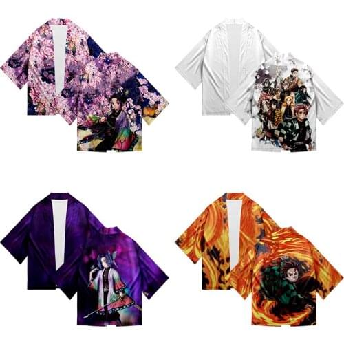 Anime Demon Slayer Kimetsu No Yaiba Tanjiro Kamado Nezuko Cosplay Costume Men Kimono Jackets Halloween Costumes For Women CS021