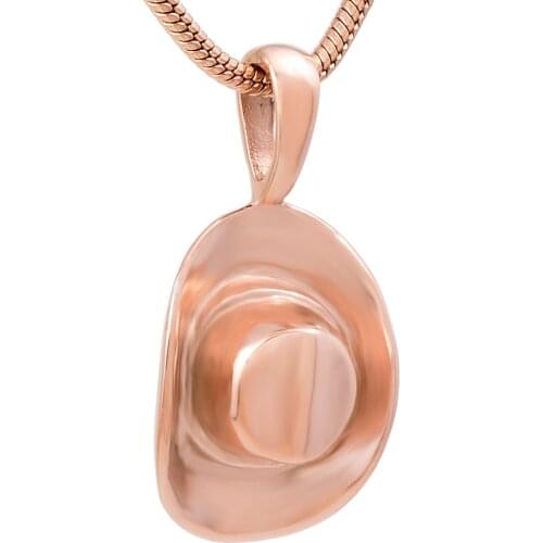 Stainless Steel Cowboy hat Pendant Memorial Ashes Keepsake Urn Necklace Memorial Ashes Jewelry for Men