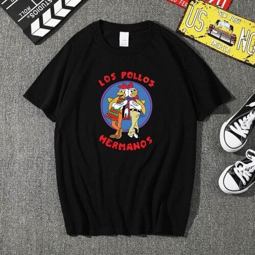Summer mens T-shirt new LOS POLLOS Hermanos printed cotton T-shirt top casual brand pattern T-shirt hipster shirt