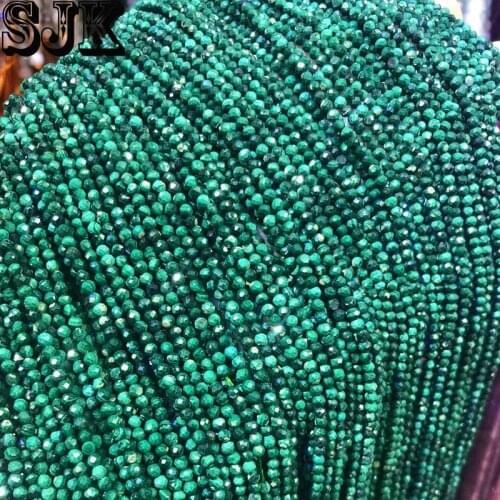 Small Natural Stone Faceted Green Epidote Round Beads 2/3/4mm Section Loose Beads For Jewelry Making DIY Necklace Earring
