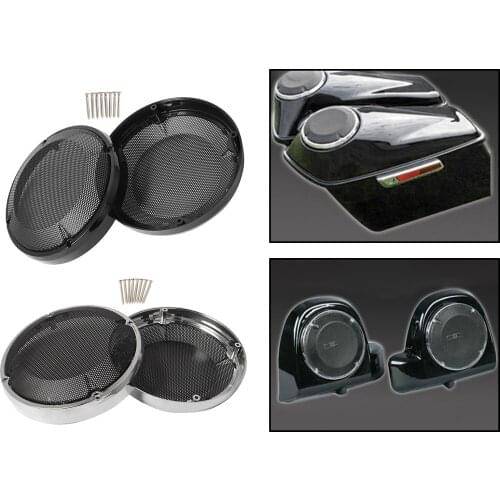 Motorcycle 6.5 Inch Saddlebag Lid Speaker Grills Covers Designed for Electra Road Glide 1983-20 Motorbike Parts Accessories