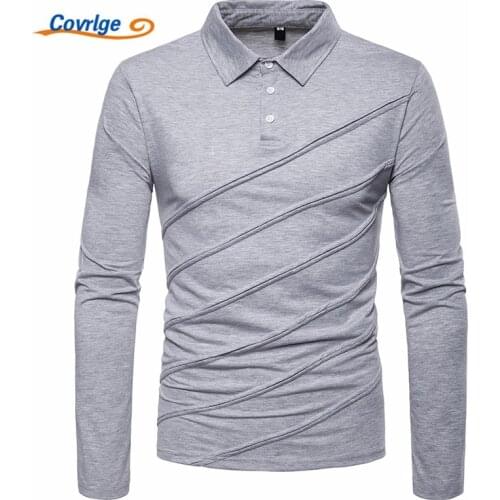 Covrlge Polo Shirt Men Plus Size Autumn Winter Brand Mens Polo Shirt Long Sleeve Casual Male Shirt Mens Polo Shirts MTP100