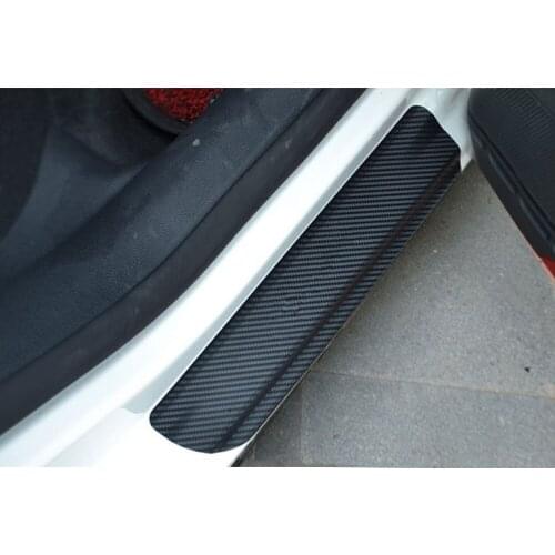 4D Carbon Fiber Car Door Sill Sticker Anti Scratch None Slip Auto Door Protection Sill ScuffFor Ford Galaxy Car Accessories