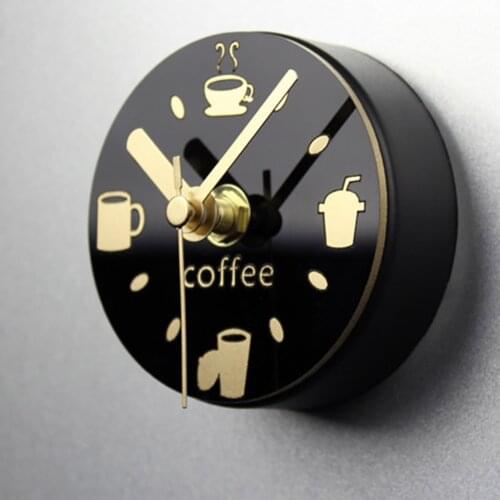 Portable Magnet Wall Clock Refrigerator Sticker Coffee Pattern Refrigerator Decorative Wall Clock