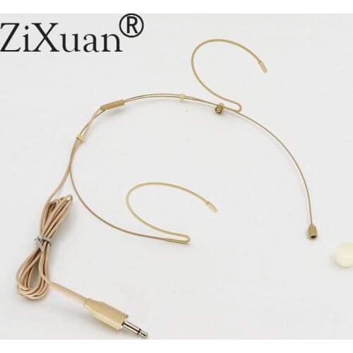 Professional Omnidirection Earset Condenser Microphone Miniature Skin Microphones Wired Headband Mic with 3.5mm Mono Plug
