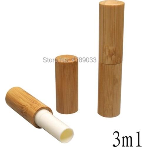 Top Grade 15pcs Empty Lipstick Tube 3g/3ml Bamboo Lip Balm Container Small Cosmetic Lipstick Gloss Sub-bottling