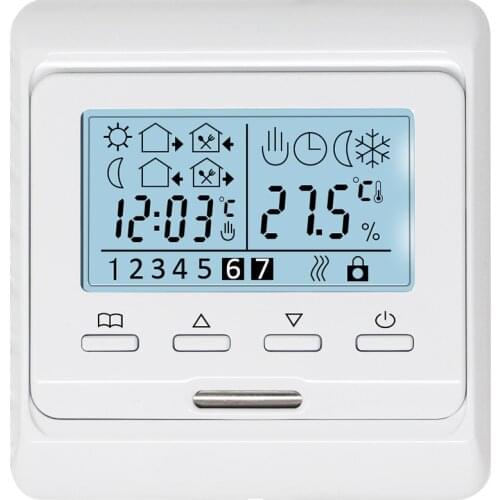 Digital Programmable Floor Heating Temperature Controller 16A AC 220V Electric Heating Room Warm Air Thermostat Regulator