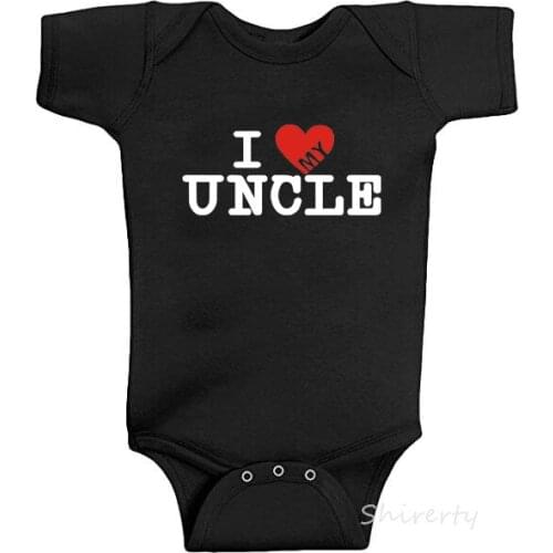 Cute Funny I Love My Uncle Baby One Piece Child Fun Present Infant Baby Romper Christmas Family Toddler Jumpsuit Infant Clothes