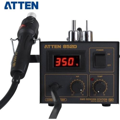 ATTEN AT852D 550W 220V Hot Air Rework Station Thermoregul LED Heat Gun Blow Dryer for BGA IC Desoldering Tool