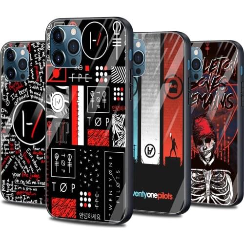 Smartphone Glass Cover For iPhone 12 Mini 11 Pro X XS Max XR 8 7 6 6S Plus SE Protective Shell Case Twenty One 21 Pilots Quote