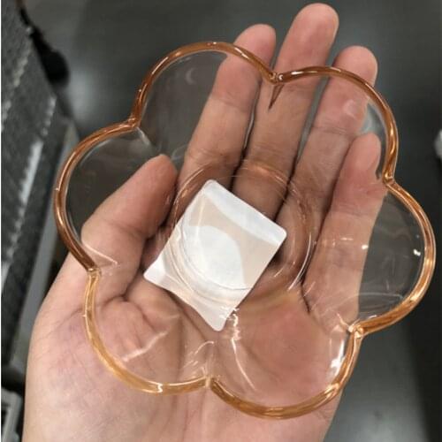 Super beautiful Wan En Reagan tealight holder small candle holder dipping saucer gray crystal clear