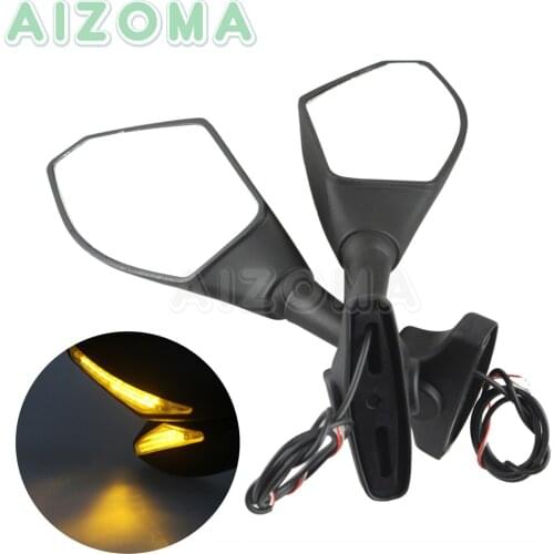 Motorcycle Rear View Mirror LED Signal Light Indicator Side Mirrors For Yamaha FZ1 FZ6 FZ6S Fazer 89-12 FZS1000 FZR600 YZF R1/R6