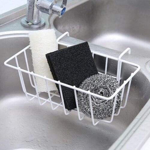 Iron Kitchen Rack Rag Drain Rack Household Non-marking Basket Detergent Sponge Rack Sink Storage W7T6 Y1K9