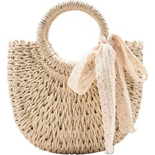 Hobo Womens Straw Beach Tote Bag Woven Summer Bags Bohemian Vacation Casual Handbag Shoulder Pouch for Girls