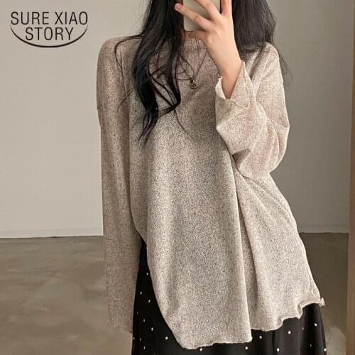 Korean Chic Summer Relaxed Lazy Personality Split Sleeve Ice Silk Sweater with Sunscreen Sweet Casual Elegant Blouse 14746