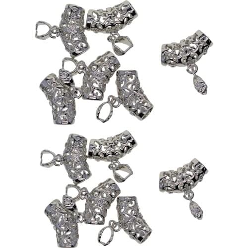 12pcs Leaf Pinch Bails Platinum Plated Chain Holder DIY Jewelry Findings