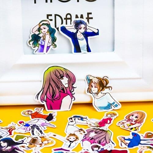38pcs Creative Cute Self-made Dancer girls scrapbooking Cartoon Paper stickers/Waterproof stationery diy print stickers kawaii