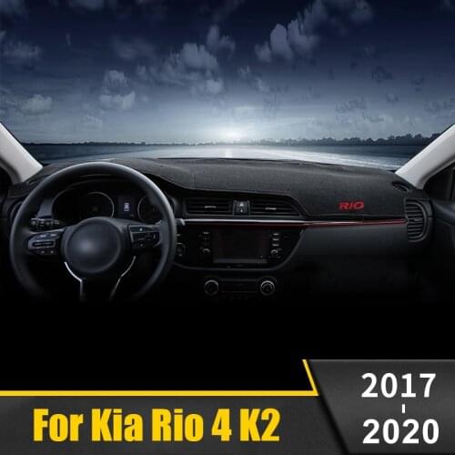 For KIA RIO 4 2017 2018 2019 LHD Car Dashboard Cover Dash Mat Sun Shade Pad Non-Slip Carpets Trim Anti-UV Interior Accessories
