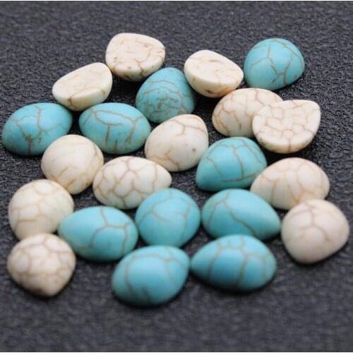 Beads Cabochon Stone DIY Jewelry Making for Rings Pendants Water Drop Shape Natural White Blue Turquoise Stone Cabochon Beads