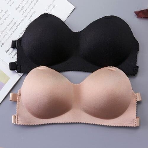 Sexy Gathering Invisible Bras Push Up Crop Top Women Breast Wrap Gathering Brassiere Padded Wedding Underwear