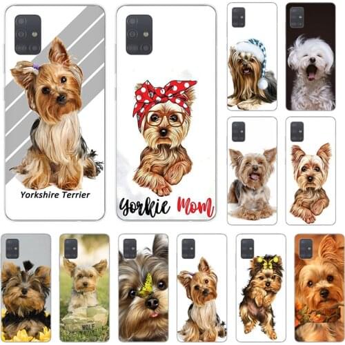 Lovely Yorkshire Terrier Dog Soft Phone Case For Samsung A71 A41 A31 A10 A42 A21S A72 A52 A51 A11 A50 A70 A20e A30 A40 A12 Cover