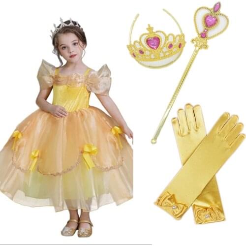 Carnival Halloween Cosplay Party Dress For Kids Girls Ankle-Length Cute Style Birthday Dresses Vestidos Infantis 4-10 Years Old